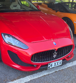 4 XXV private number plate on a Maserati GranTurismo, spotted in Goodwood Motor Circuit