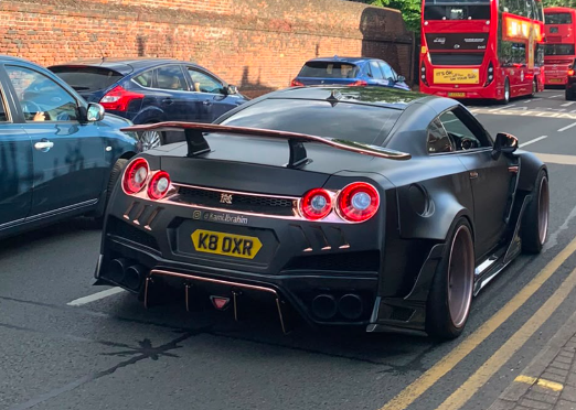 K8 OXR private number plate on a Nissan GT-R