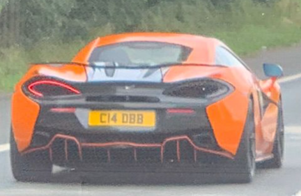 C14 DBB private number plate on a McLaren 570S, spotted in London