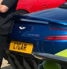 C7 GAR private number plate on a Aston Martin