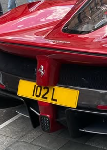 102 L spotted on Ferrari LaFerrari