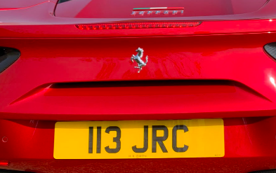 113 JRC private number plate on a Ferrari F430