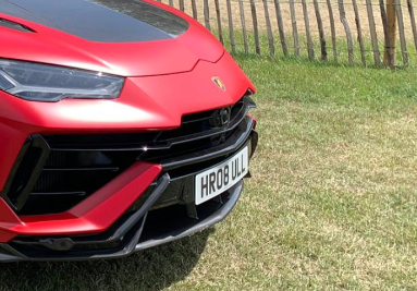 HR08 ULL private number plate on a Lamborghini