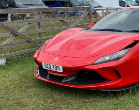 GEO 799 private number plate on a Ferrari