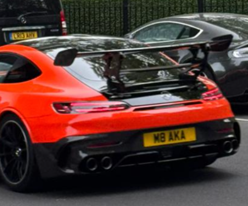 M8 AKA private number plate on a Mercedes-Benz AMG GT