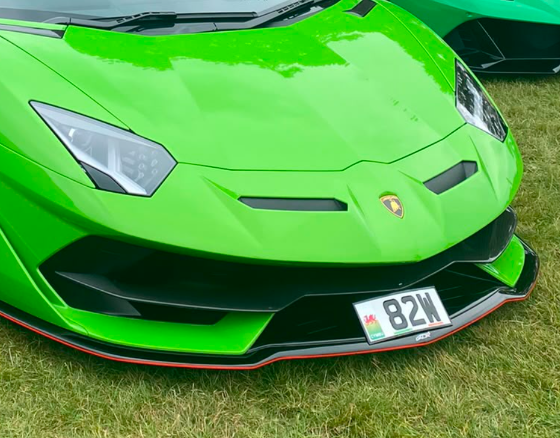 82 W spotted on Lamborghini Aventador SVJ