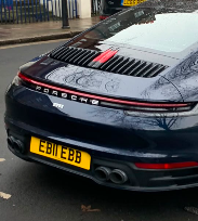 EB11 EBB private number plate on a Porsche