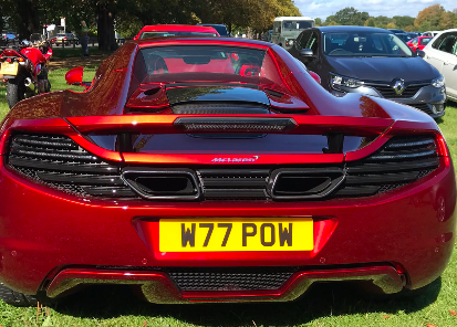 W77 POW private number plate on a McLaren 12C, spotted in London