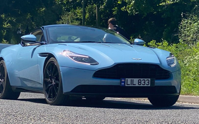 LIL 833 private number plate on a Aston Martin DB11, spotted in Goodwood Motor Circuit
