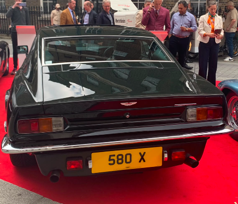 580 X private number plate on a Aston Martin