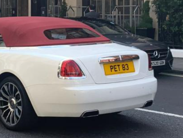 PET 83 spotted on Rolls-Royce Dawn