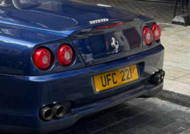 UFC 221 private number plate on a Ferrari 550, spotted in London