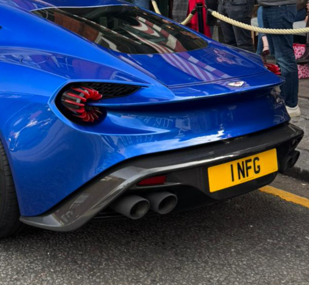 1 NFG private number plate on a Aston Martin Zagato