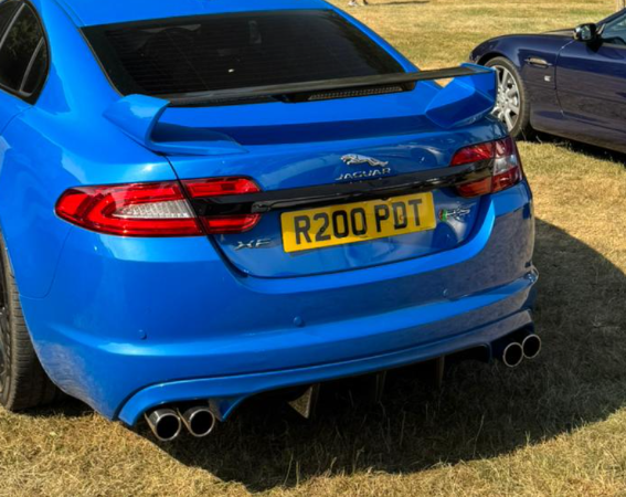 R200 PDT private number plate on a Jaguar XE