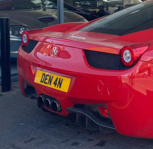 DEN 4N spotted on Ferrari 458