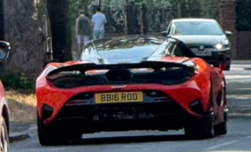 BB16 ROD private number plate on a McLaren 750S, spotted in Wimbledon