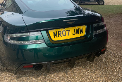 MR07 JWW spotted on Aston Martin DBS