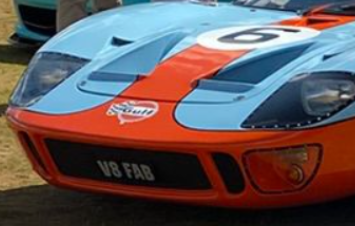 V8 FAB private number plate on a Ford GT40, spotted in Goodwood Motor Circuit