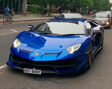 HOT 848Y private number plate on a Lamborghini Aventador, spotted in Battersea
