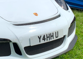 Y4 HHU private number plate on a Porsche, spotted in Goodwood