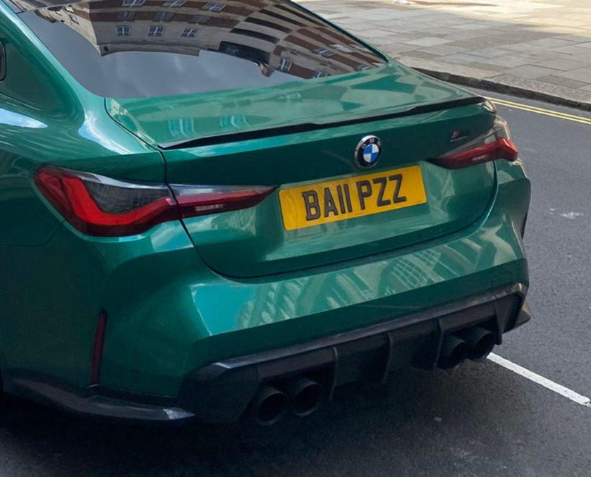 BA11 PZZ spotted on BMW M4