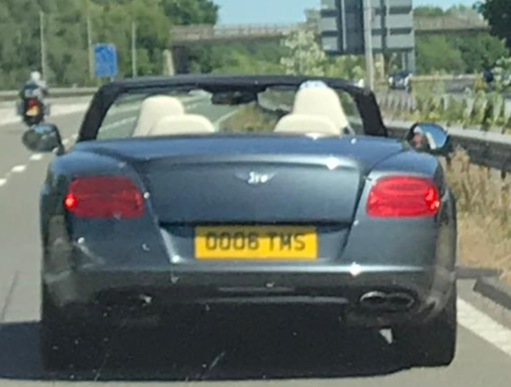OO06 TMS private number plate on a Bentley Continental GTC