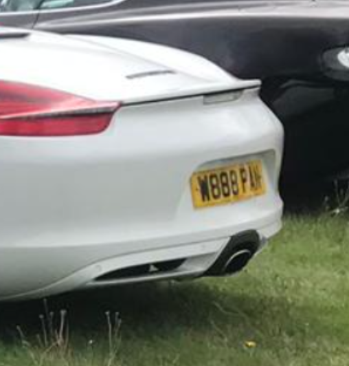 W888 PAN private number plate on a Porsche 718 Boxster