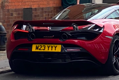 M23 YYY spotted on McLaren 720S