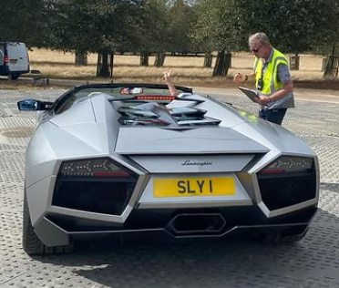 SLY 1 spotted on Lamborghini Aventador