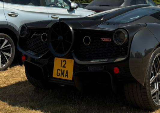 12 GMA private number plate on a Gordon Murray Automotive T50