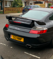 S13 NNF private number plate on a Porsche