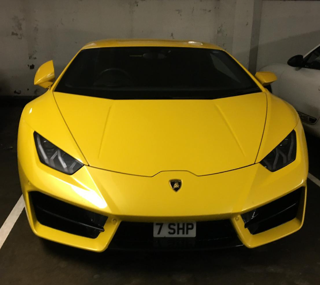 7 SHP private number plate on a Lamborghini Huracan, spotted in Kensington