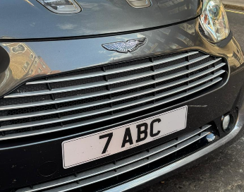 7 ABC private number plate on a Aston Martin Cygnet, spotted in London