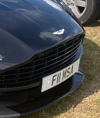 F11 MSA private number plate on a Aston Martin DB11