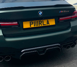 P111 RLA private number plate on a BMW M5