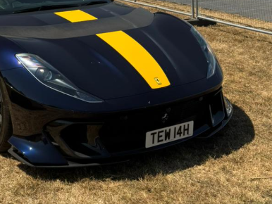 TEW 14H private number plate on a Ferrari 812