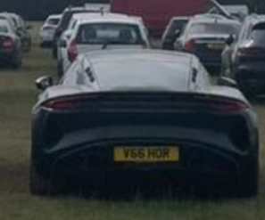 V66 HOR private number plate on a Lotus Emira