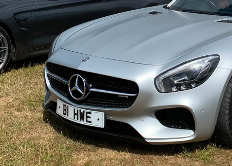 B1 HWE private number plate on a Mercedes-Benz AMG GT