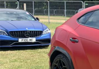 F10 GME private number plate on a Mercedes-Benz