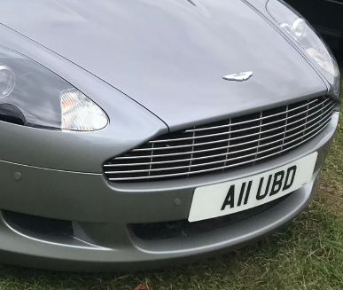 A11 UBD spotted on Aston Martin DB9