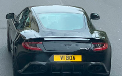 V1 BOA private number plate on a Aston Martin