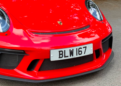 BLW 167 private number plate on a Porsche