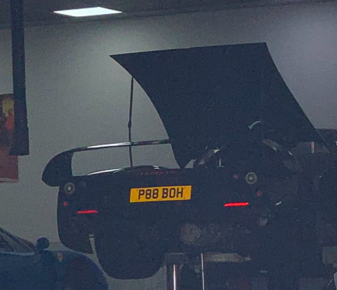 P88 BOH private number plate on a Maserati MC12, spotted in London