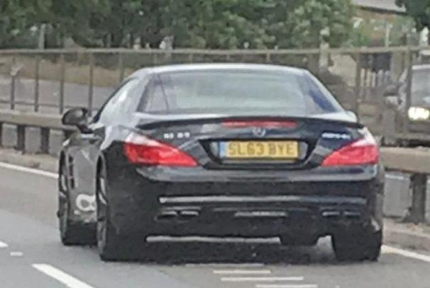 SL63 BYE private number plate on a Mercedes-Benz SL