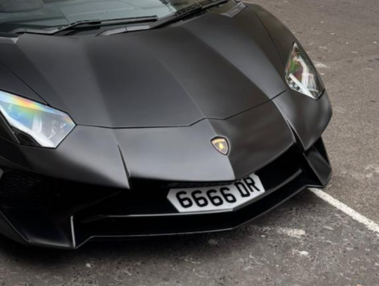6666 DR spotted on Lamborghini Aventador